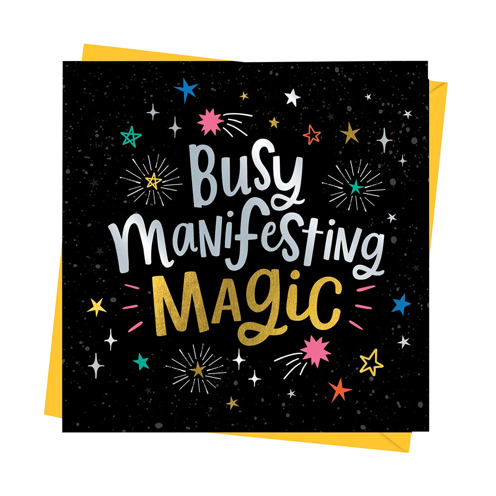 Dotty Black - Greeting Card - Busy Manifesting Magic