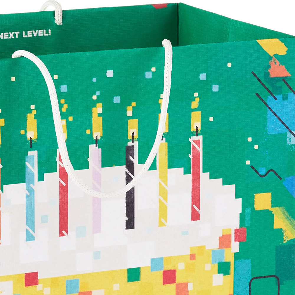 Hallmark - Game On! Pixelated Cake Birthday Gift Bag - Large - 13-Inch