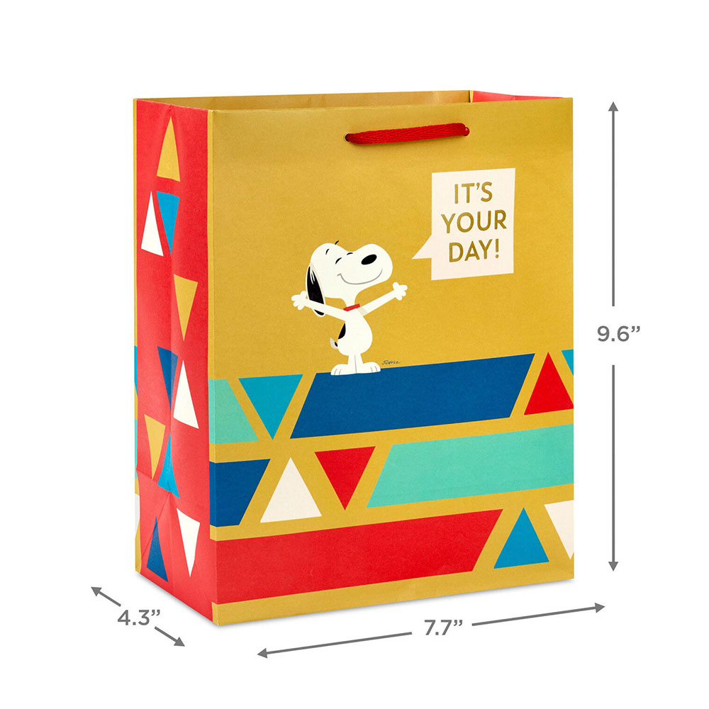 Hallmark - Peanuts It's Your Day Gift Bag - Medium - 9.6-Inch