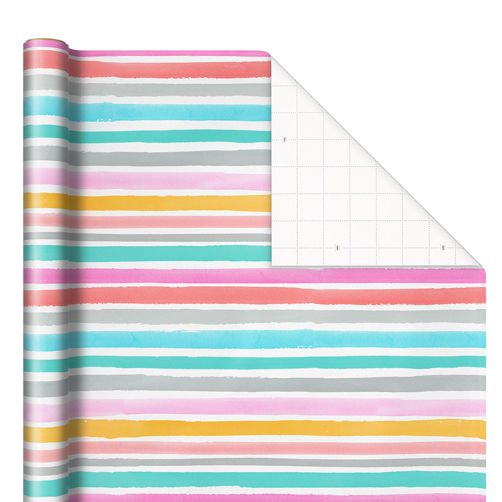 Hallmark - Wrapping Paper Roll - Watercolour Stripes - 2m