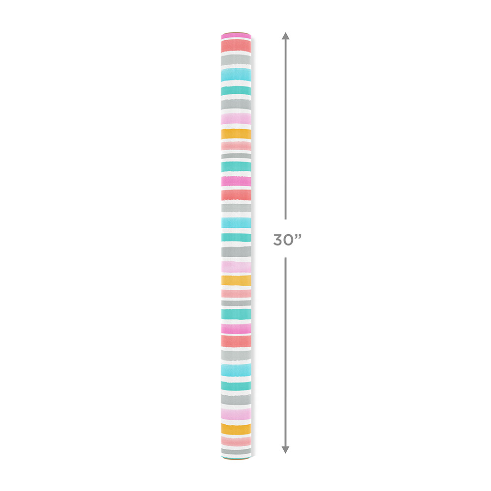 Hallmark - Wrapping Paper Roll - Watercolour Stripes - 2m