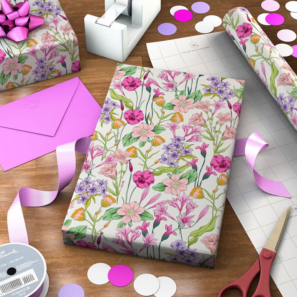 Hallmark - Spring Flowers Wrapping Paper Roll - 20 sq. ft.