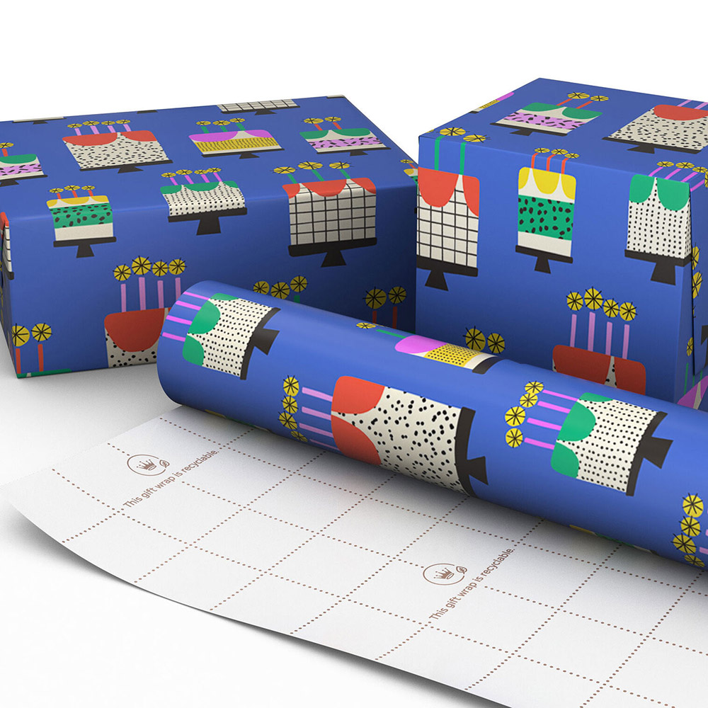 Hallmark - Vanilla-Scented Birthday Cakes Wrapping Paper Roll - 15 sq. ft.