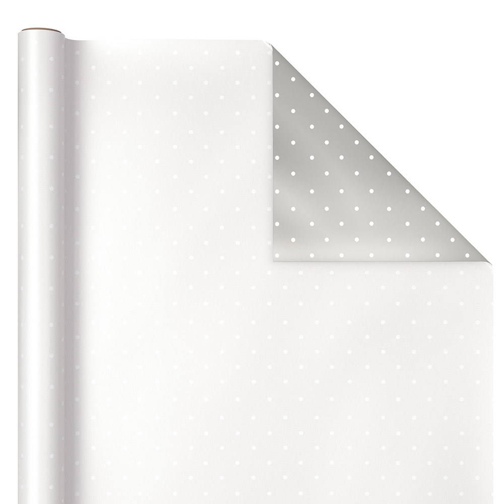 Hallmark - Reversible Wrapping Paper Roll - Silver Dots - 2m