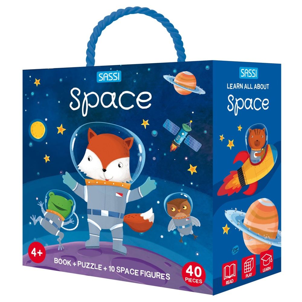 Sassi - Learn All About Space Book With Puzzle - 40 Pc Set