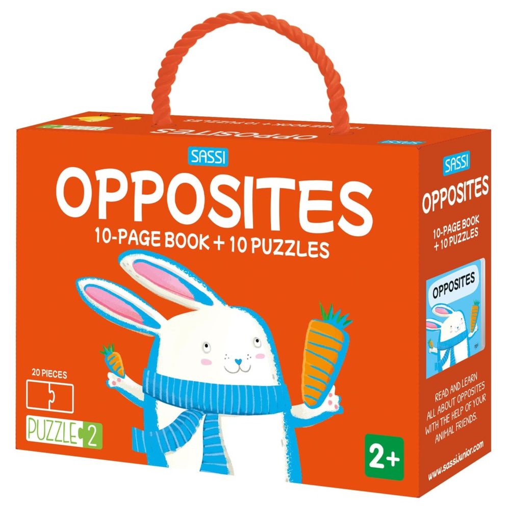 Sassi - Puzzle 2 Book With Puzzles - Opposites - 20 Pc Set