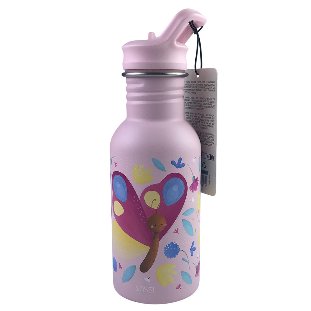 Sassi - Stainless Steel Bottle - Butterfly - 500 ml