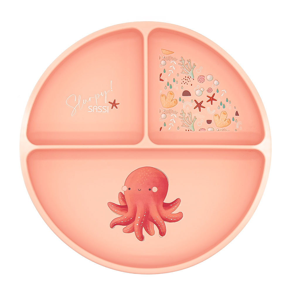 Sassi - Silicone Plate With Dividers - Octopus