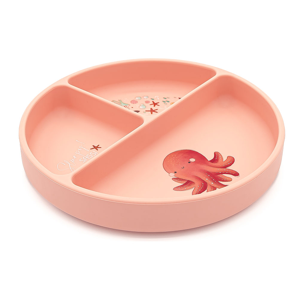 Sassi - Silicone Plate With Dividers - Octopus