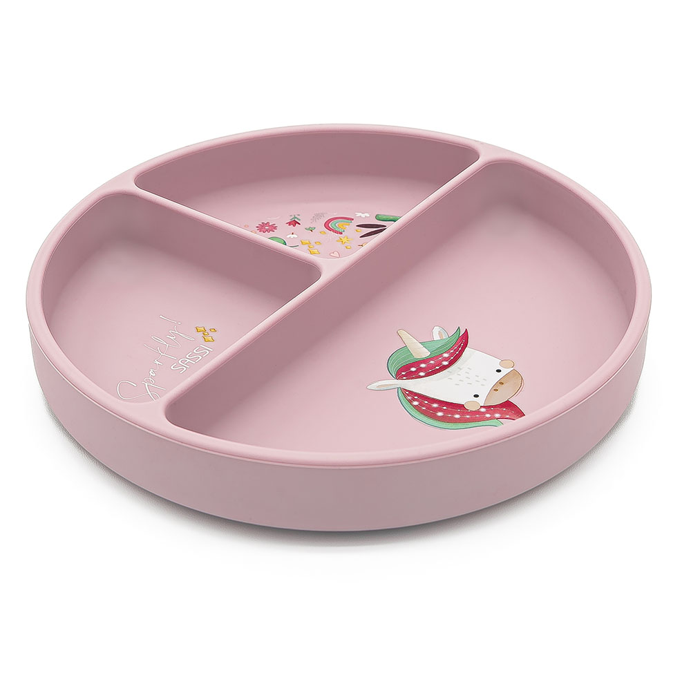 Sassi - Silicone Plate With Dividers - Unicorn