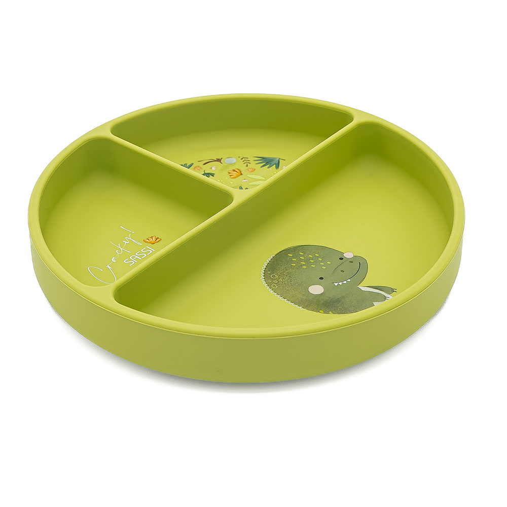 Sassi - Silicone Plate With Dividers - Dinosaur