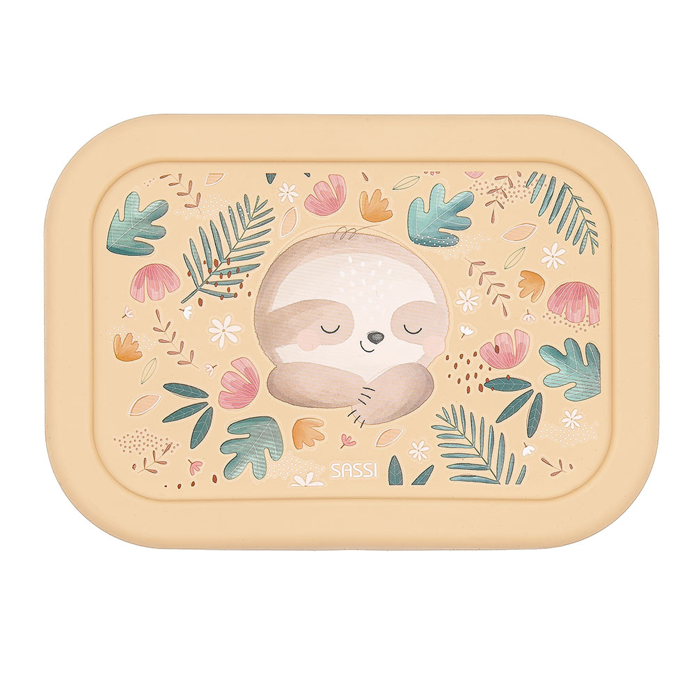 Sassi - 3-Compartment Silicone Lunch Box - Sloth