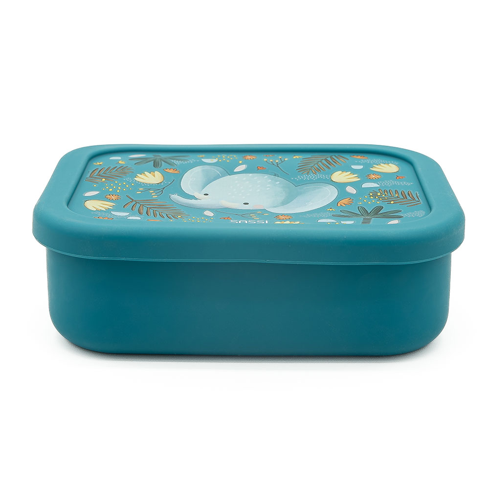 Sassi - 3-Compartment Silicone Lunch Box - Elephant