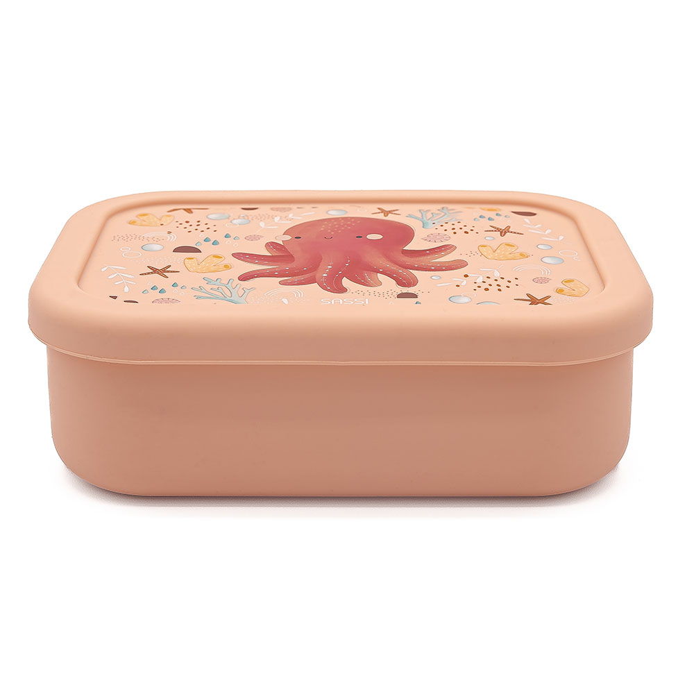 Sassi - 3-Compartment Silicone Lunch Box - Octopus