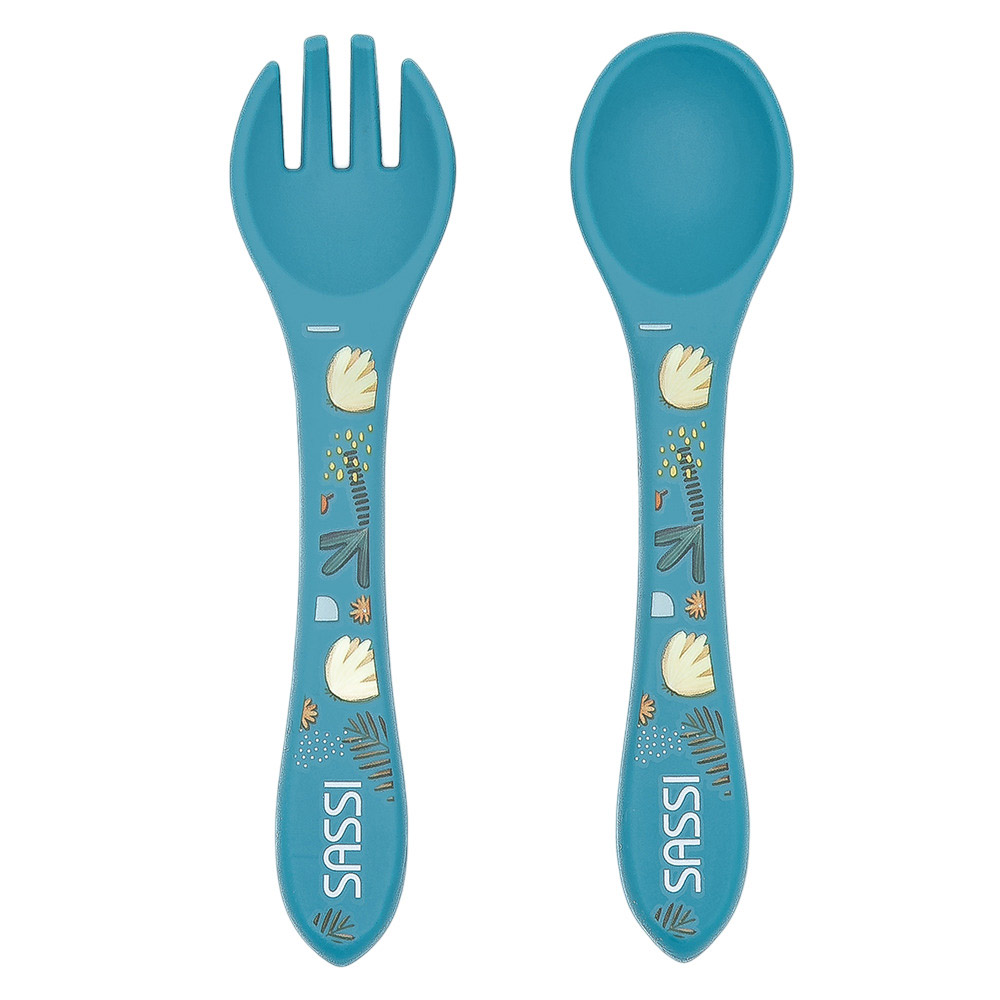Sassi - Silicone Fork And Spoon - Elephant - 2 Pc Set