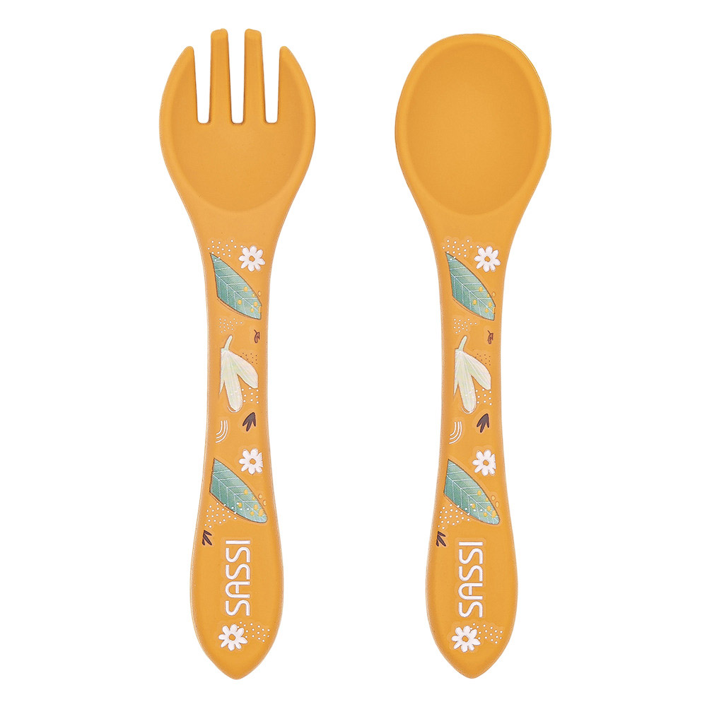 Sassi - Silicone Fork And Spoon - Lion - 2 Pc Set