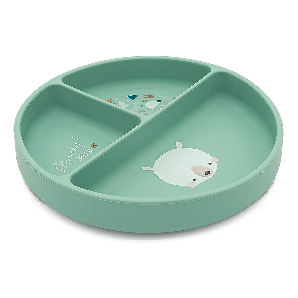 Sassi - Silicone Plate With Dividers - Polar Bear