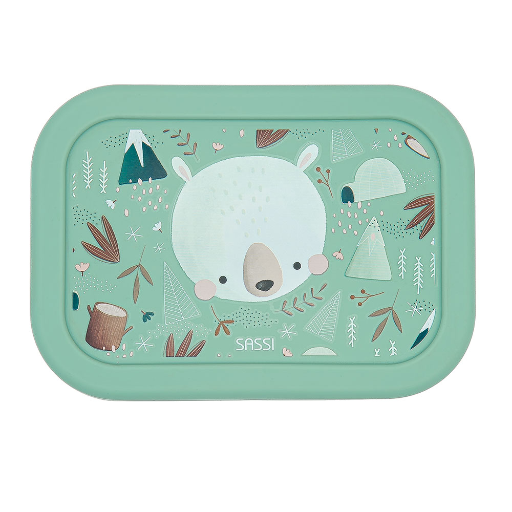 Sassi - 3-Compartment Silicone Lunch Box - Polar Bear