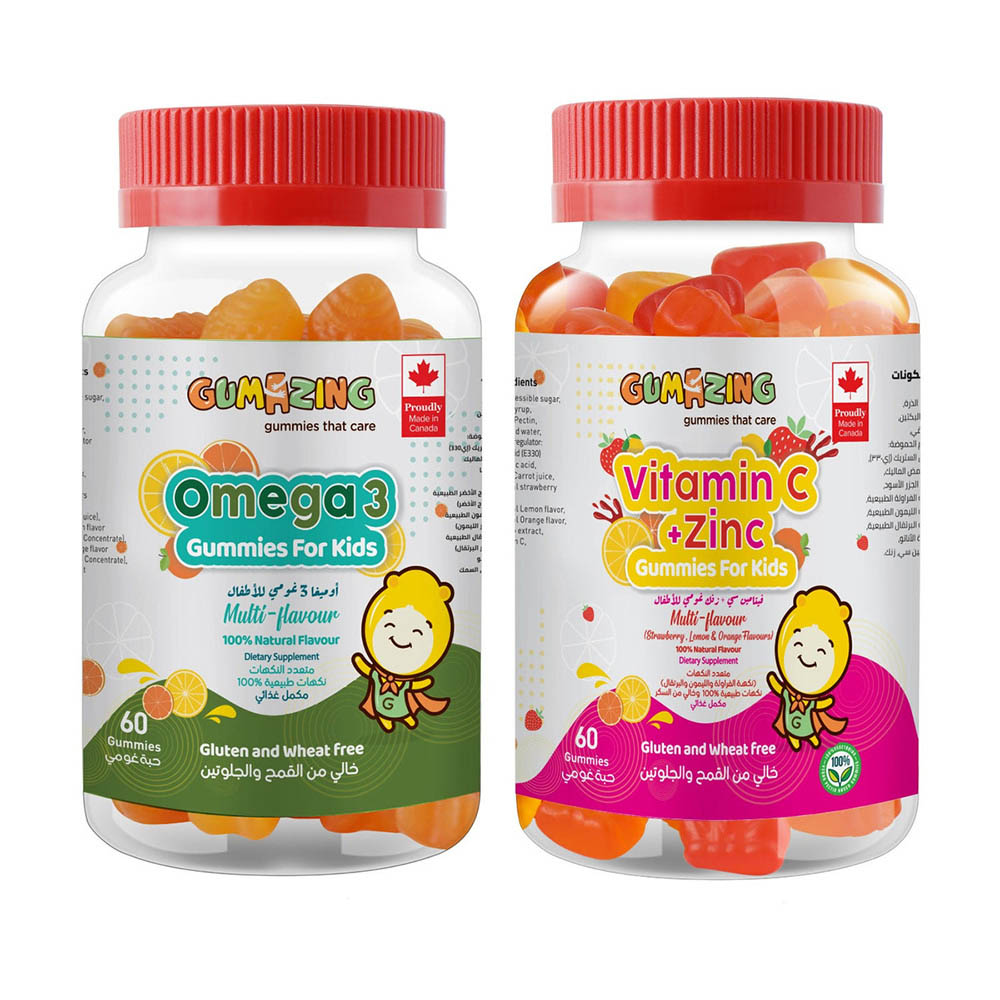 Gumazing - Kids Vitamin C And Zinc, Omega 3 With Plush Toy - 60 Gummies