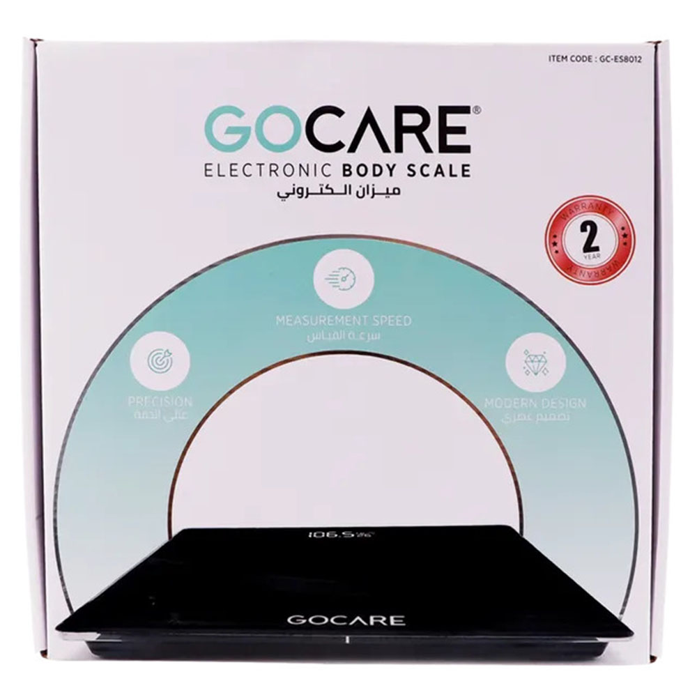 Go Care - High Accuracy Electronic Body Weighing Scale - Black