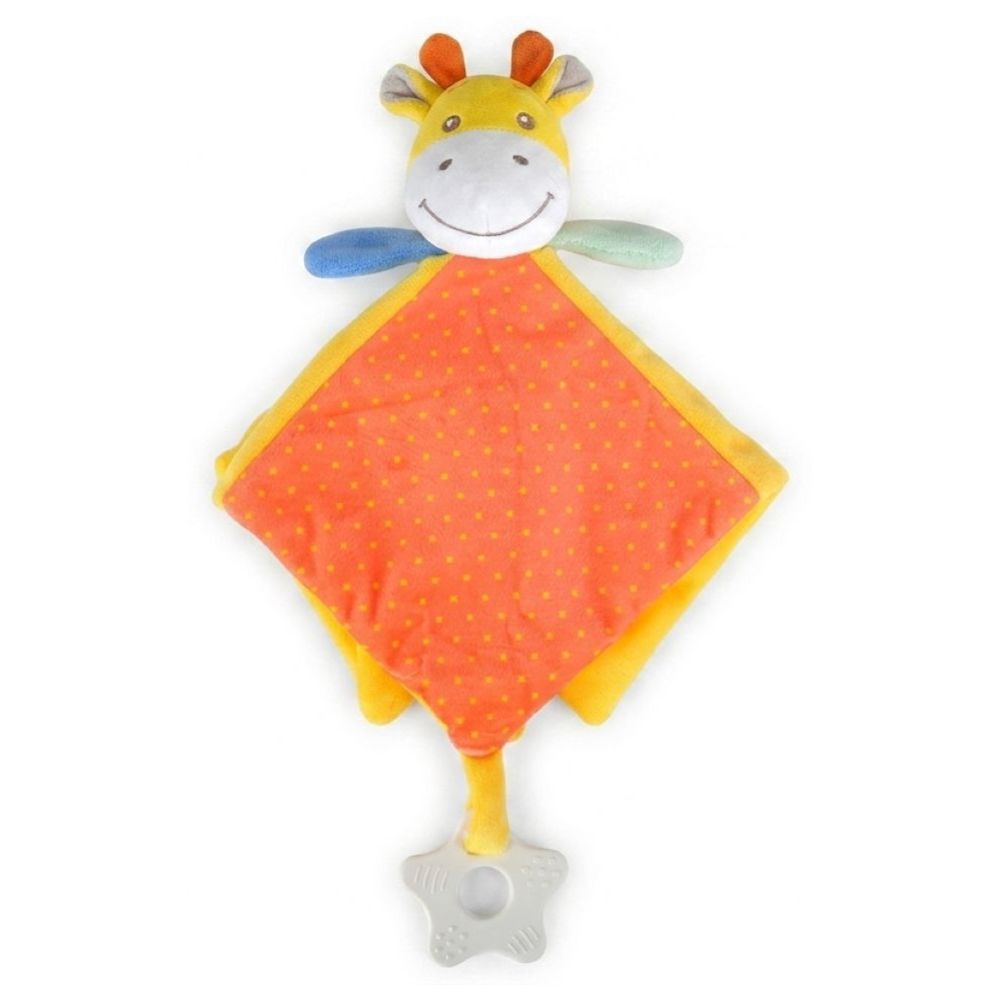 Funmuch - Plush Giraffe Soothe Towel With Teether