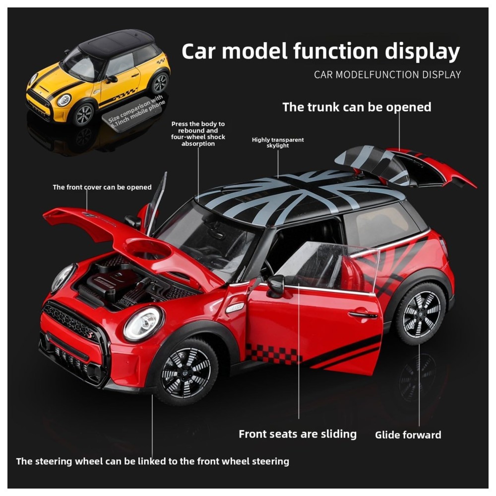 HMB - BMW Mini Cooper S 1:18 Die-Cast Model Car - Red