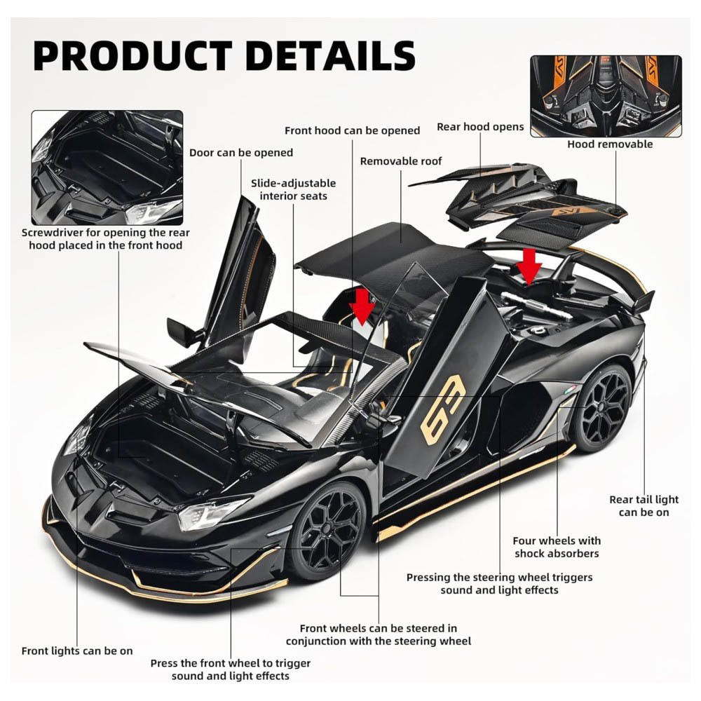 HMB - Lamborghini Aventador SVJ 63 Roadster Die-Cast Model Car