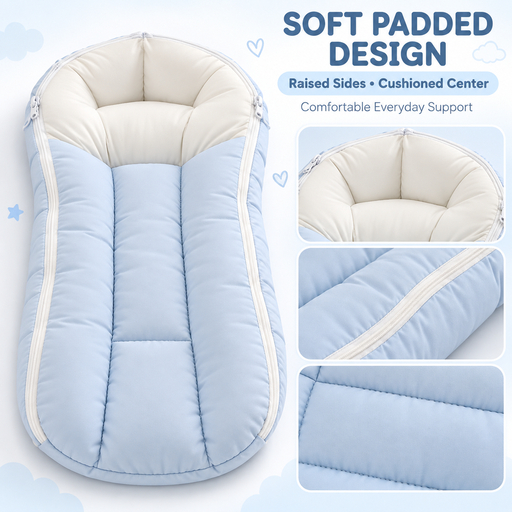 Al Arqam - Padded Baby Sleeping Bag With Side Zippers - Light Blue