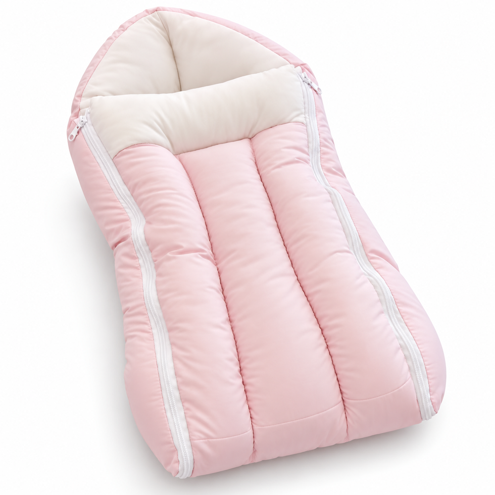 Al Arqam - Padded Baby Sleeping Bag With Side Zippers - Light Pink