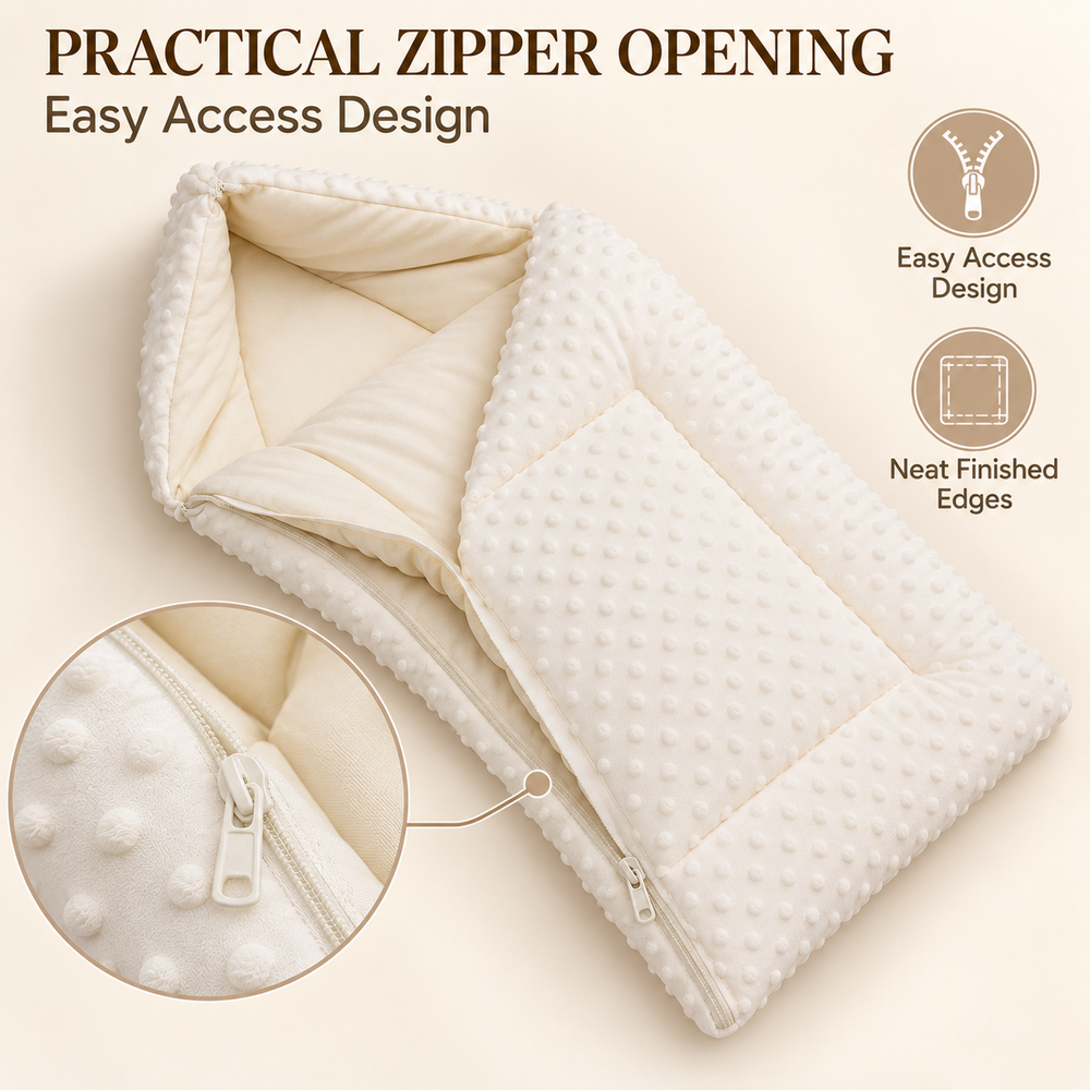 Al Arqam - Raised Dot Texture Compact Baby Sleeping Bag - Cream