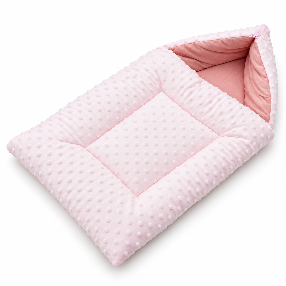 Al Arqam - Raised Dot Texture Compact Baby Sleeping Bag - Light Pink