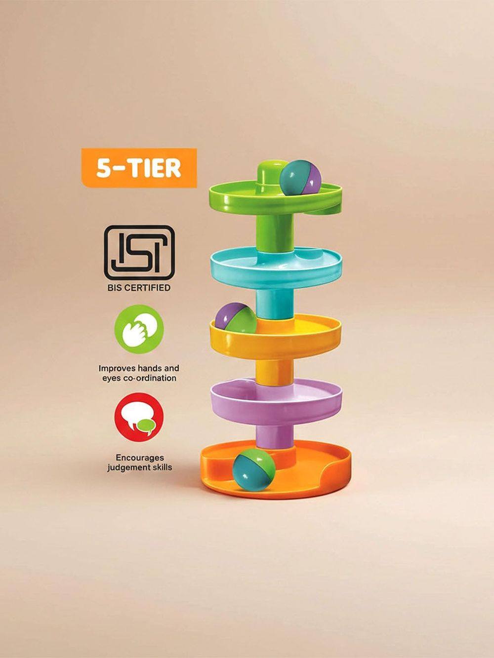 Toy Mate - Baby Spiral Fun Roll Ball Tower