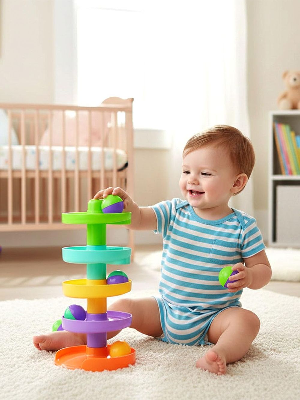 Toy Mate - Baby Spiral Fun Roll Ball Tower