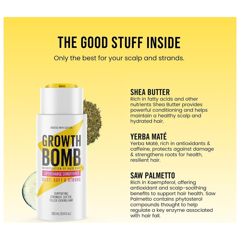 Growth Bomb - Silky, Soft And Strong Supercharge Conditioner - 300 ml