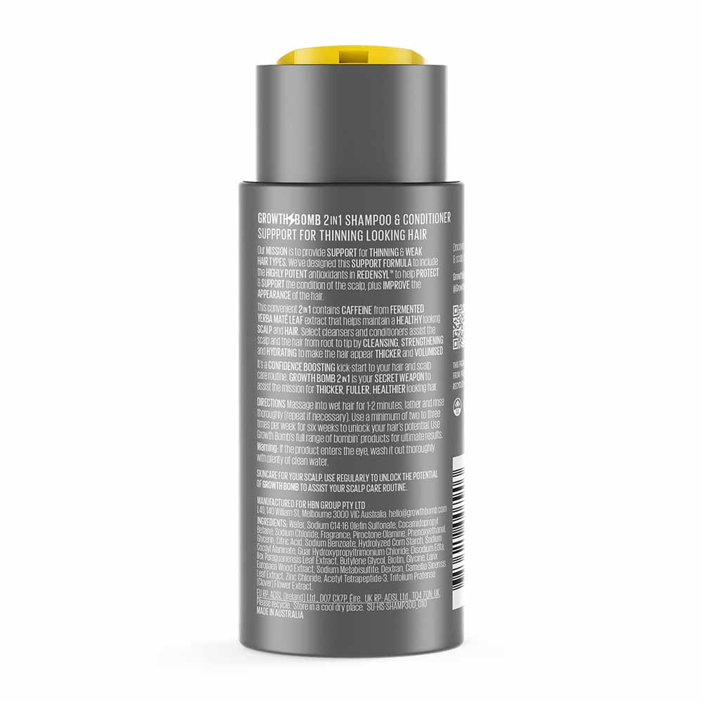 Growth Bomb - 2-In-1 Shampoo And Conditioner - 300 ml
