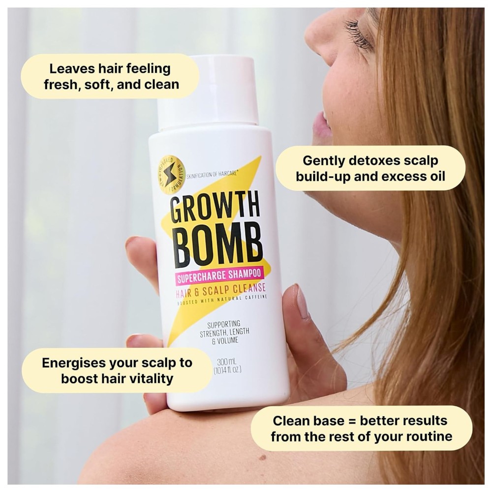 Growth Bomb - Hair And Scalp Cleanse Supercharge Shampoo - 300 ml