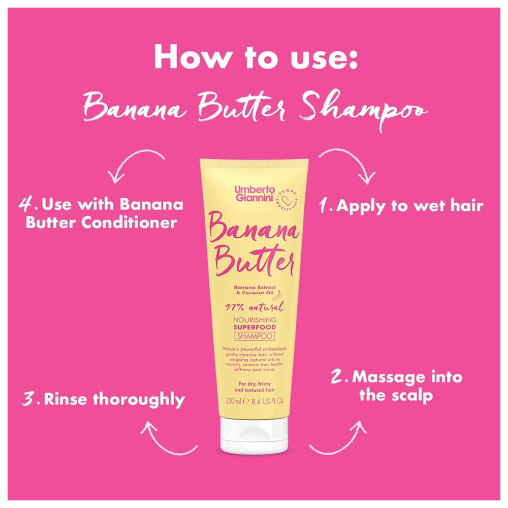 Umberto Giannini - Banana Butter Nourishing Superfood Shampoo - 250 ml