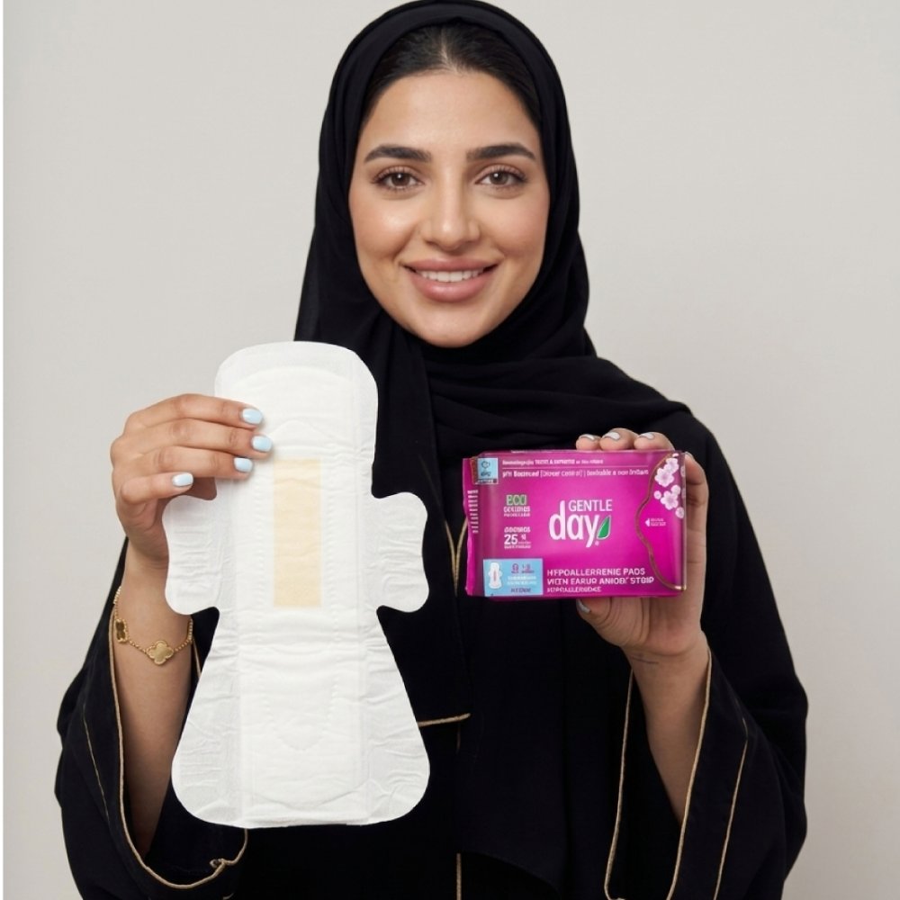 Gentle Day - 100% Organic Maxi Protection Sanitary Pads - Size 5 - Heavy Flow - 8 Pcs