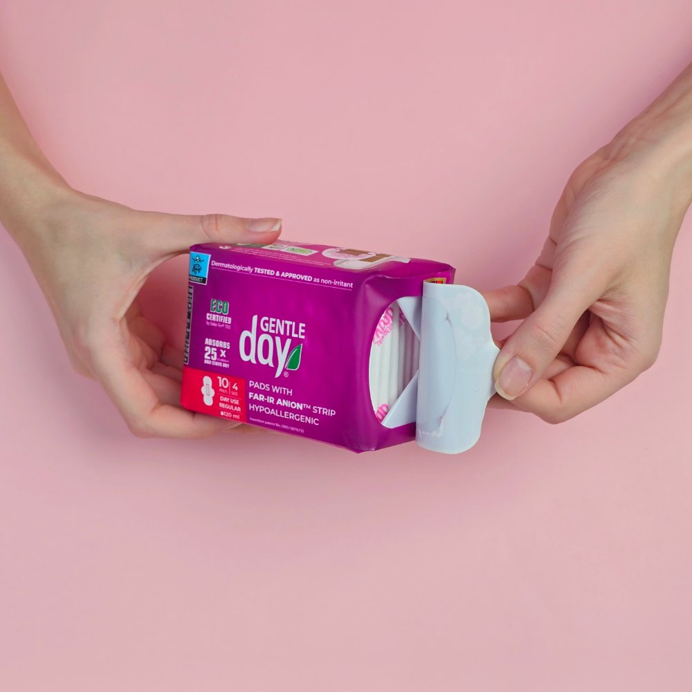 Gentle Day - 100% Organic Daytime Sanitary Pads - Size 4 - Regular - 10 Pcs