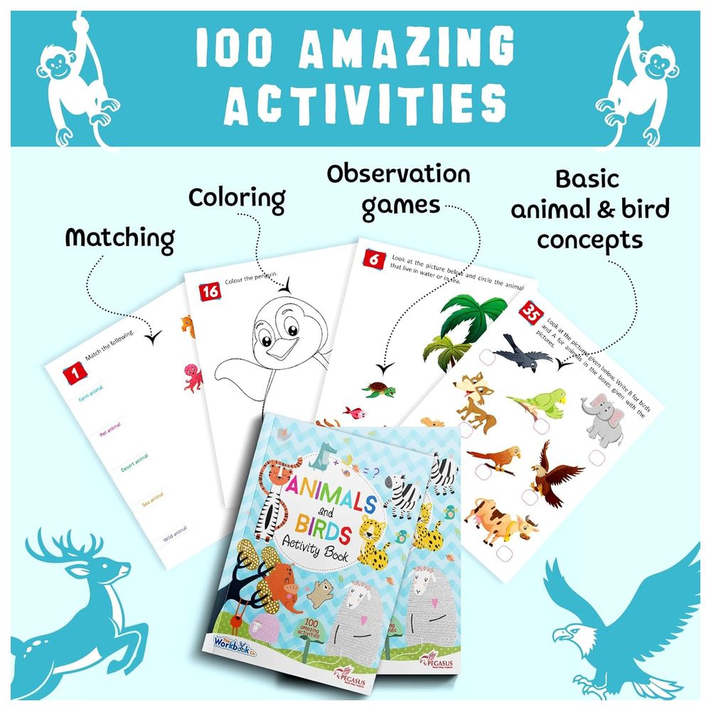 Animals And Birds Activity Book