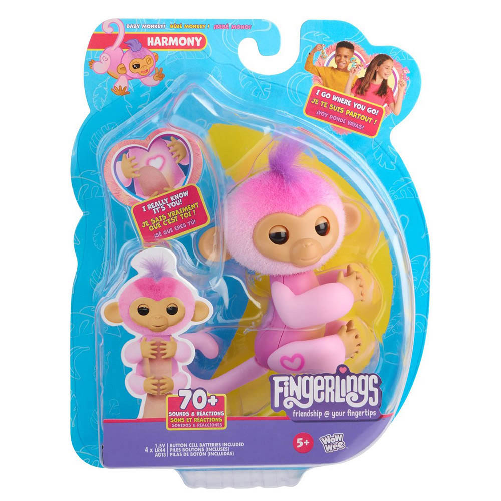Wow Wee Tech - Fingerlings 2.0 Baby Monkey Harmony - Pink