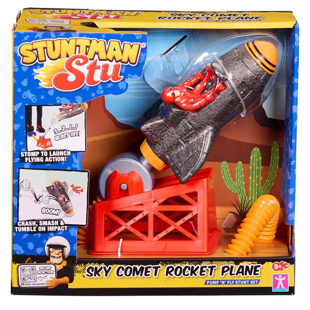 Stuntman Stu - Sky Comet Rocket Plane Pump N Fly Stunt Set - Multicolor