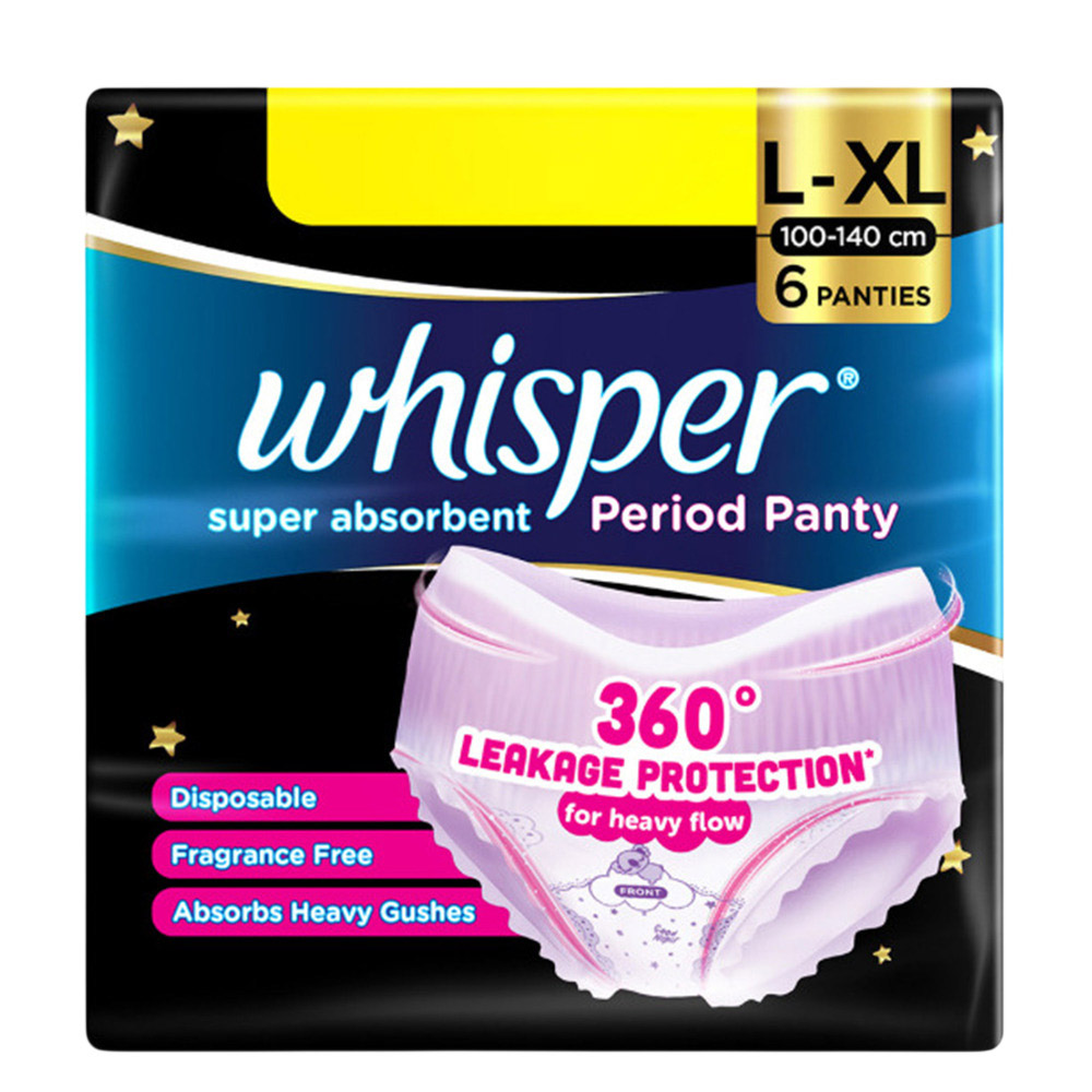Whisper - Super Absorbent Period Panties - 6 Pc Set