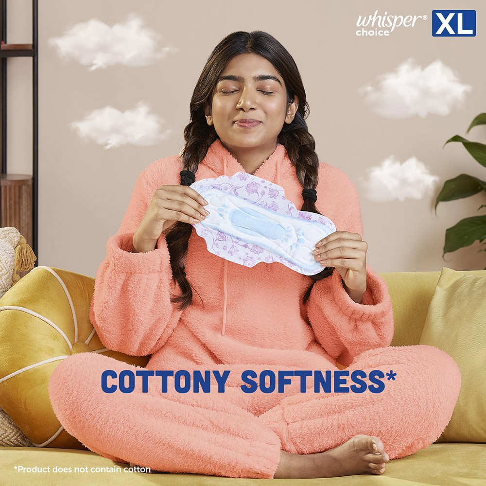 Whisper - Choice All Day Sanitary Pads With Cottony Softness - XL - 18 Pads