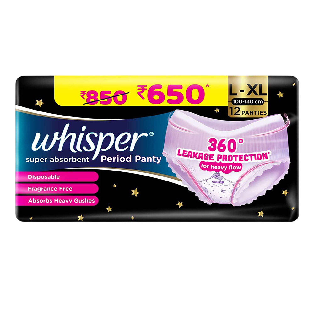 Whisper - Super Absorbent Period Panties - L/XL - 12 Pc Set