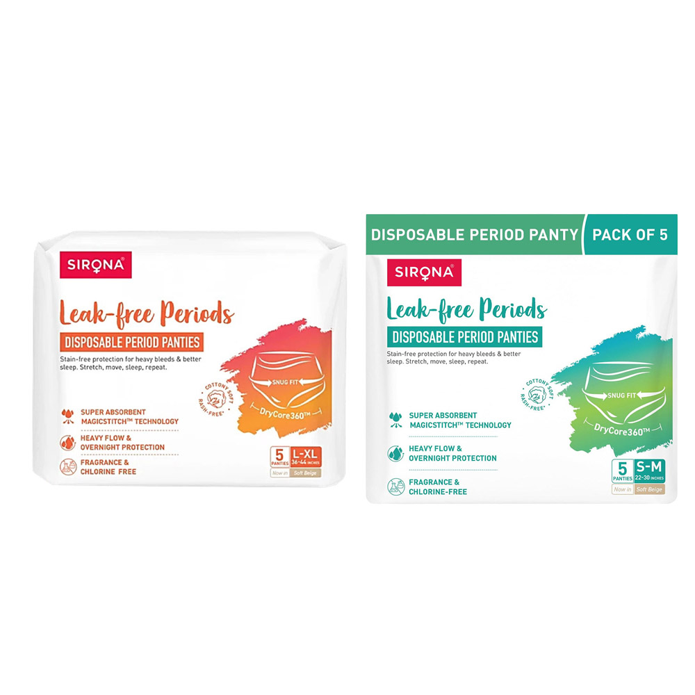 Sirona - Leak-Free Disposable Period Panties - 5 Pc Set