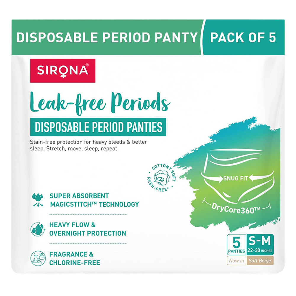 Sirona - Leak-Free Disposable Period Panties - 5 Pc Set