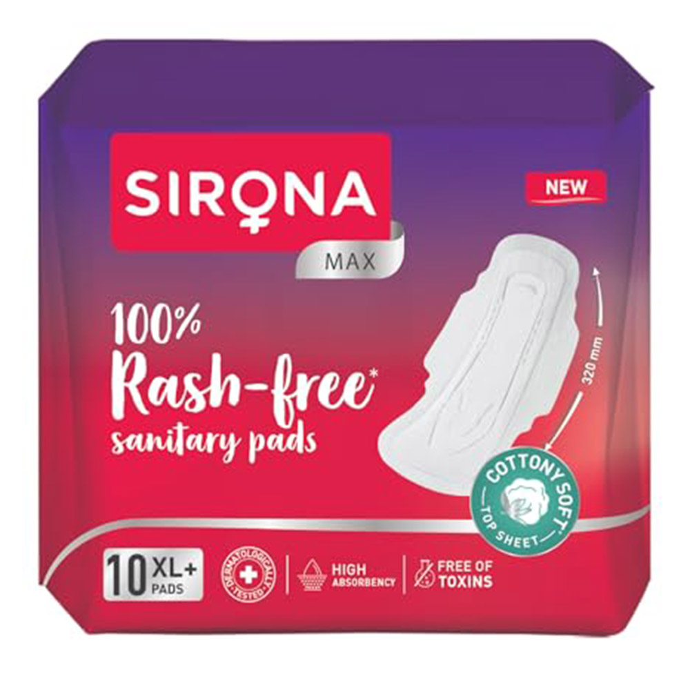Sirona - 100% Rash-Free Max Sanitary Pads - XL Plus - 32 cm