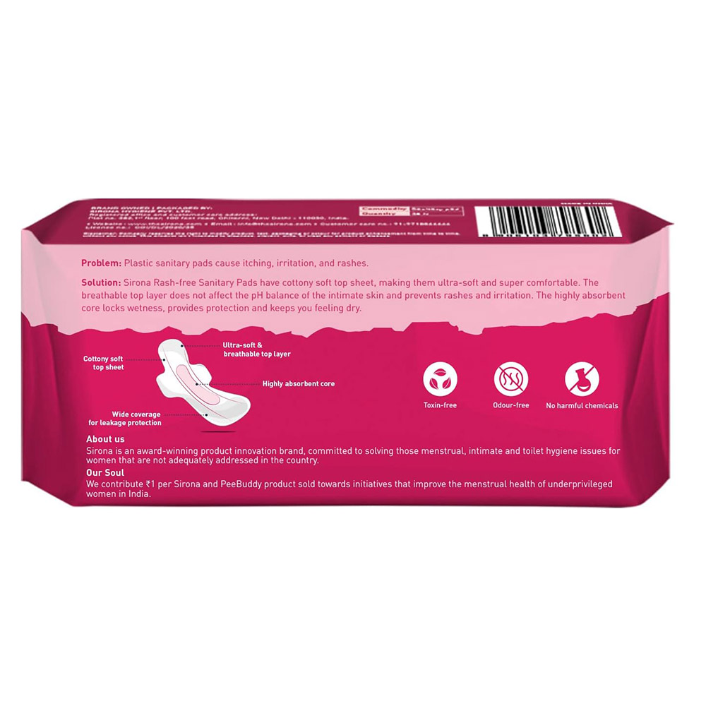 Sirona - 100% Rash-Free Max Sanitary Pads - XL - 28 cm - 30 Pads