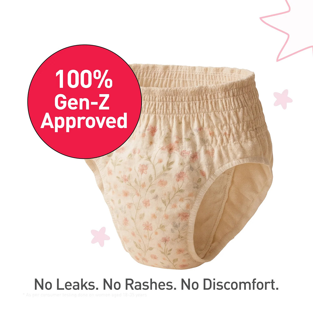 Sirona - Leak-Free Teens Period Panties - S/M - 5 Pc Set